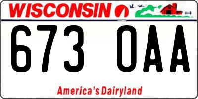 WI license plate 673OAA