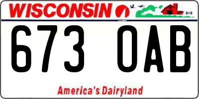 WI license plate 673OAB