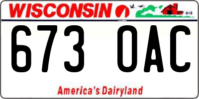 WI license plate 673OAC
