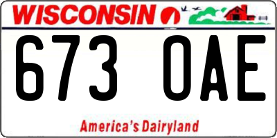 WI license plate 673OAE