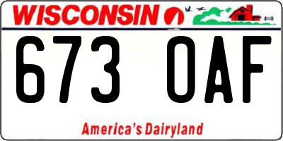 WI license plate 673OAF