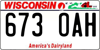 WI license plate 673OAH