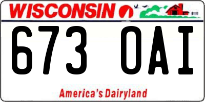 WI license plate 673OAI