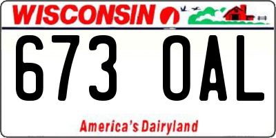 WI license plate 673OAL