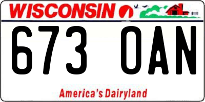 WI license plate 673OAN