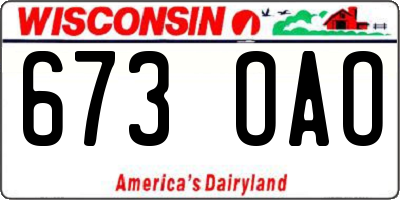 WI license plate 673OAO