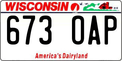 WI license plate 673OAP