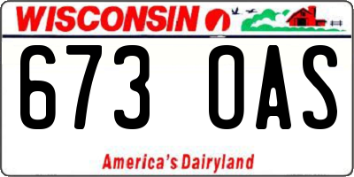 WI license plate 673OAS