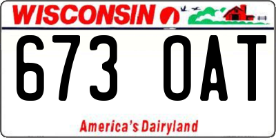WI license plate 673OAT