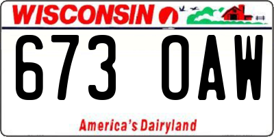 WI license plate 673OAW