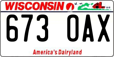 WI license plate 673OAX