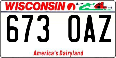 WI license plate 673OAZ