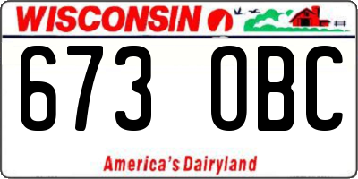 WI license plate 673OBC