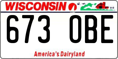 WI license plate 673OBE