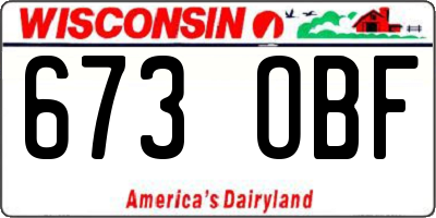 WI license plate 673OBF