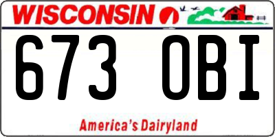 WI license plate 673OBI