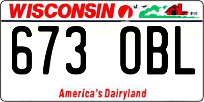 WI license plate 673OBL