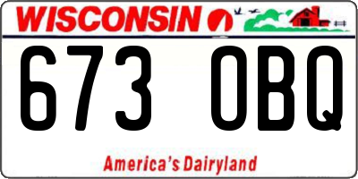 WI license plate 673OBQ