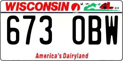 WI license plate 673OBW