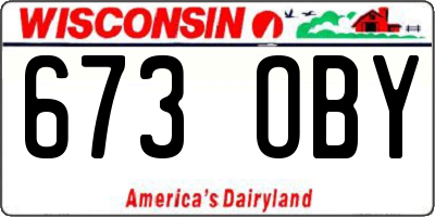 WI license plate 673OBY
