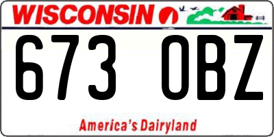 WI license plate 673OBZ