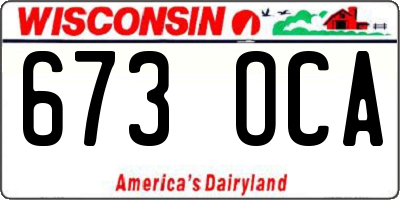 WI license plate 673OCA