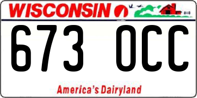 WI license plate 673OCC