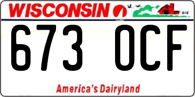 WI license plate 673OCF
