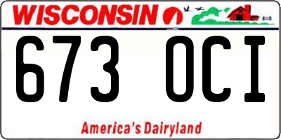 WI license plate 673OCI