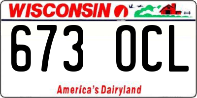 WI license plate 673OCL