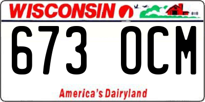 WI license plate 673OCM