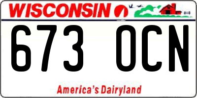 WI license plate 673OCN