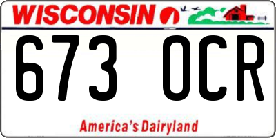 WI license plate 673OCR