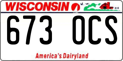 WI license plate 673OCS