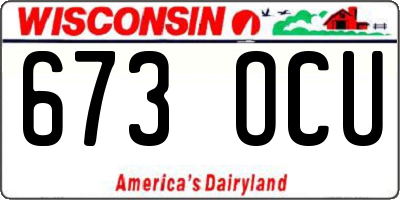 WI license plate 673OCU