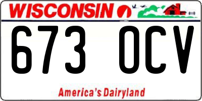 WI license plate 673OCV