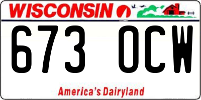 WI license plate 673OCW