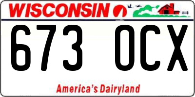 WI license plate 673OCX