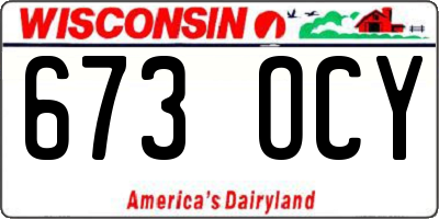 WI license plate 673OCY