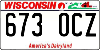 WI license plate 673OCZ