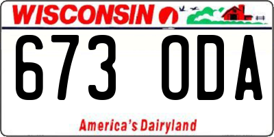 WI license plate 673ODA