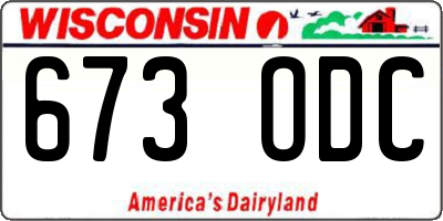 WI license plate 673ODC