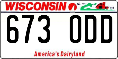 WI license plate 673ODD