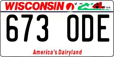 WI license plate 673ODE