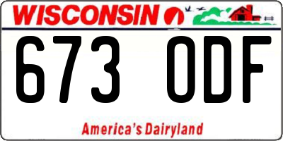 WI license plate 673ODF