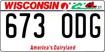 WI license plate 673ODG