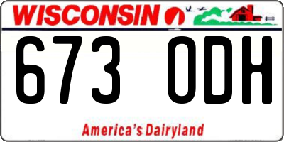WI license plate 673ODH