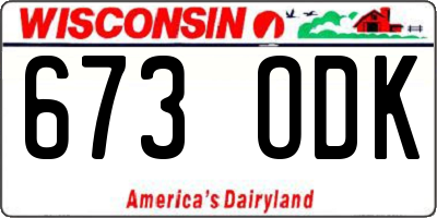 WI license plate 673ODK