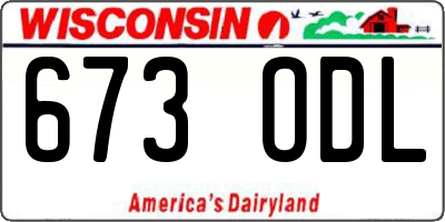 WI license plate 673ODL