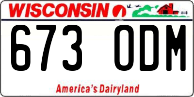 WI license plate 673ODM